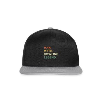 Bowling Cone Spareball Pins Ball Strike - Snapback Cap - black/grey - Front