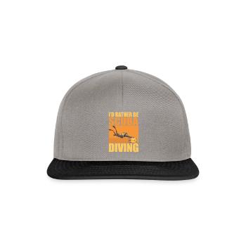 Taucher Tauchen Design Schnorcheln - Snapback Cap - Graphit/Schwarz - Vorne
