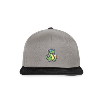 Dinosaurier brontosaurus Apres Ski Bier - Snapback Cap - Graphit/Schwarz - Vorne