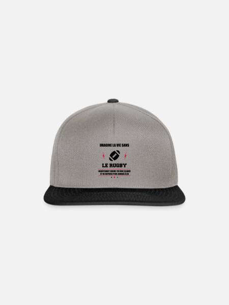 Stellen Sie sich ein Leben ohne Rugby vor: Rugby-Spieler - Snapback Cap - Graphit/Schwarz