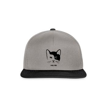 Cat, cats, cat, head, face, hangover - Snapback Cap - graphite/black - Front