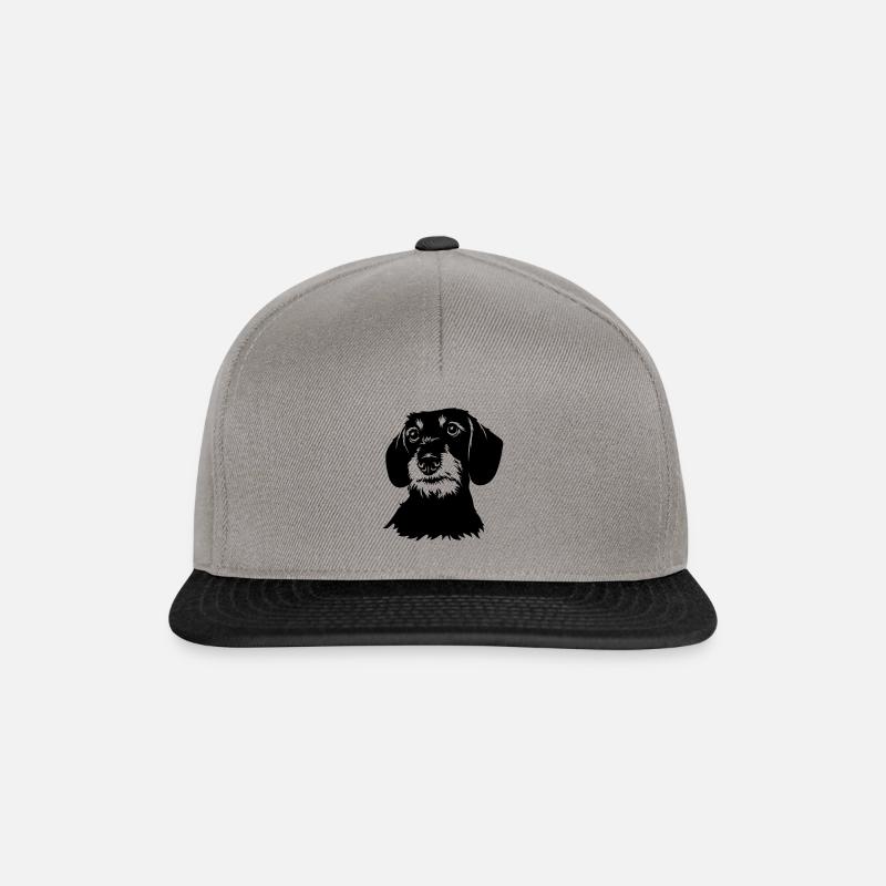Rauhaarte - Teckel - Casquette snapback - gris graphite/noir