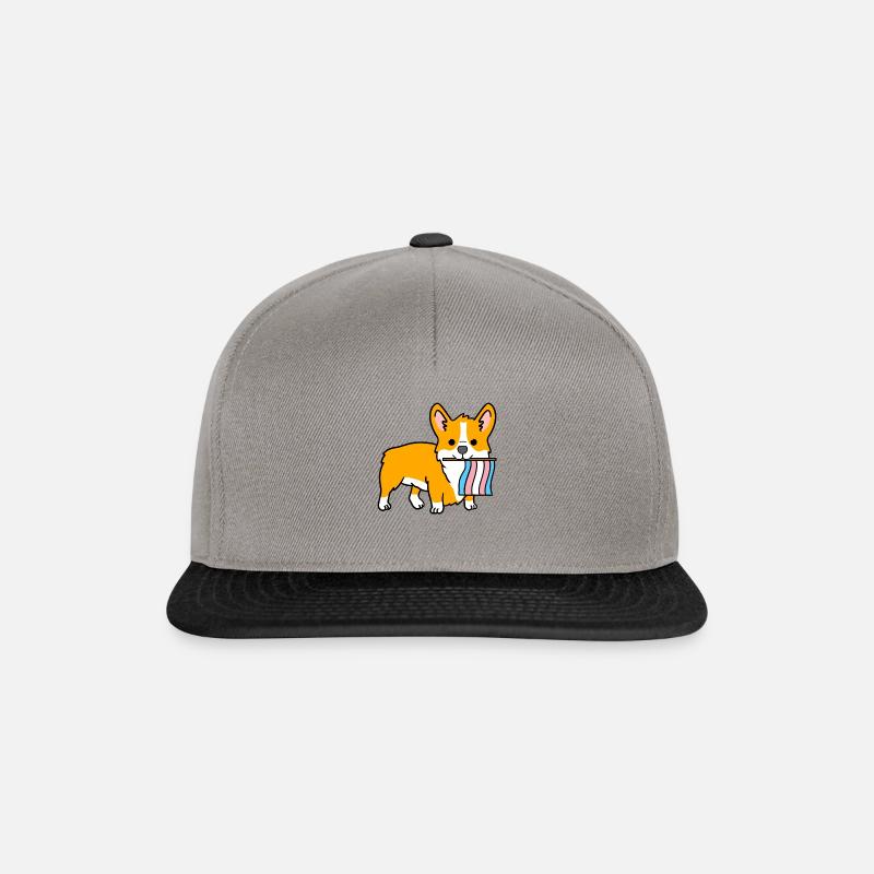 Trans Pride Corgi - Snapback Cap - graphite/black