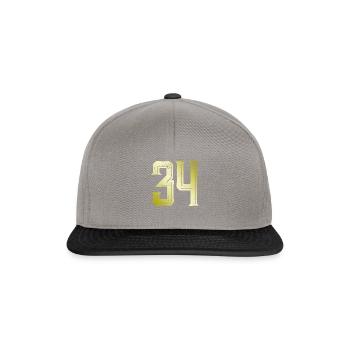 34 Zahl Symbol - Snapback Cap - Graphit/Schwarz - Vorne