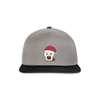 Chat Chat Café Café Chapeau de Noël Kawaii - Casquette snapback - gris graphite/noir - Devant