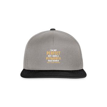 Ich bin nicht perfekt, aber ich habe einen Plymout - Snapback Cap - Graphit/Schwarz - Vorne