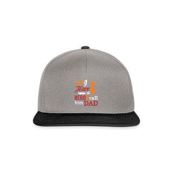I Have a Hero, I Call Him Papa - Snapback Cap - graphite/black - Front