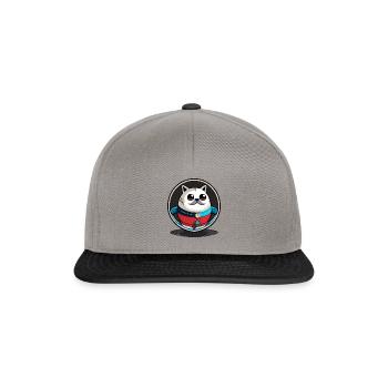 Round dog with mustache - Snapback Cap - graphite/black - Front