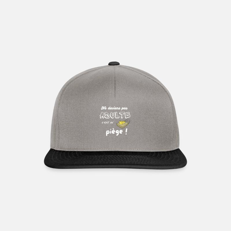 Ne deviens pas adulte, c'est un piège - Casquette snapback - gris graphite/noir