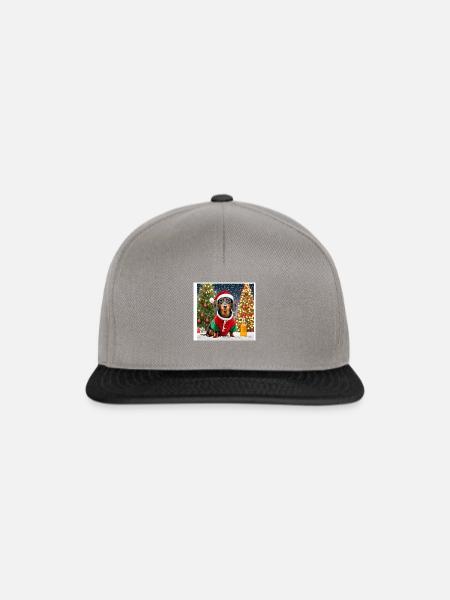 Santa Nikolaus Hund Dackel Christmas XmasDachshund - Snapback Cap - Graphit/Schwarz