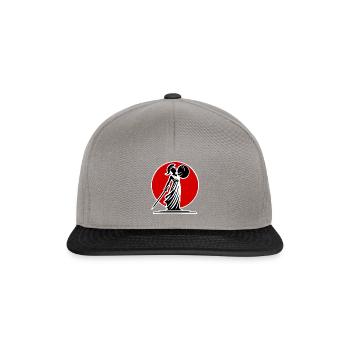 Silhouette Amazone rote sonne - Snapback Cap - Graphit/Schwarz - Vorne