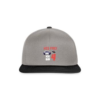 Kindergeburtstag Polizist 4 Jahre Kinder Polizei - Snapback Cap - Graphit/Schwarz - Vorne