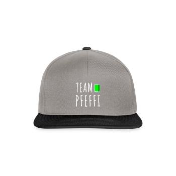 Pfefferminz Likör Pfeffi Vatertag Sauf - Snapback Cap - Graphit/Schwarz - Vorne