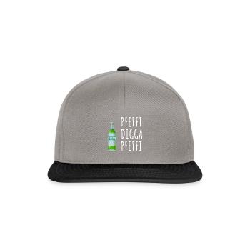 Pfefferminz Likör Pfeffi Vatertag Sauf - Snapback Cap - Graphit/Schwarz - Vorne