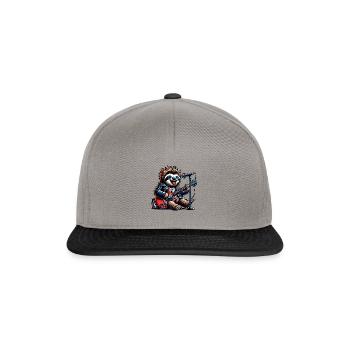 Lustiges Faultier Mit E-Gitarre Rockt Die Bühne - Snapback Cap - Graphit/Schwarz - Vorne