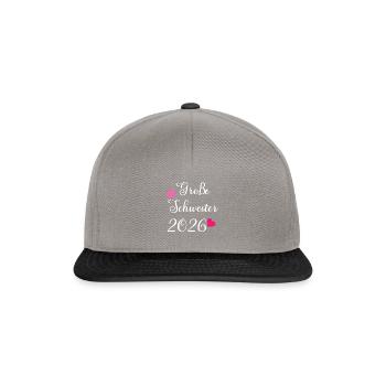 Große Schwester 2026 Herzmotiv - Snapback Cap - Graphit/Schwarz - Vorne