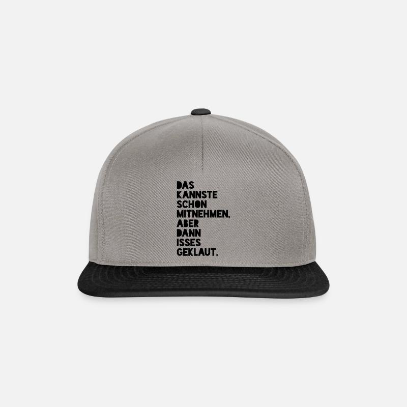 Geklaut (Spruch)_v2 - Snapback Cap - Graphit/Schwarz
