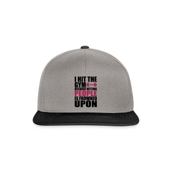 Hit The Gym fitnes t shirt - Snapback Cap - Graphit/Schwarz - Vorne