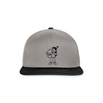 indians young play bow and arrow 1c - Snapback Cap - graphite/black - Front