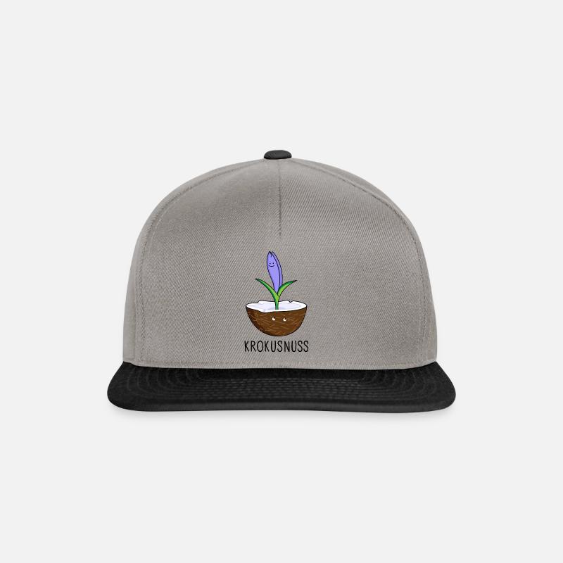 Kokosnuss mit Krokus - Snapback Cap - Graphit/Schwarz