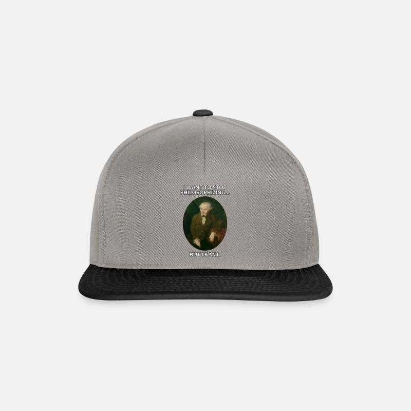 Kant arrête de philosopher - Casquette snapback - gris graphite/noir