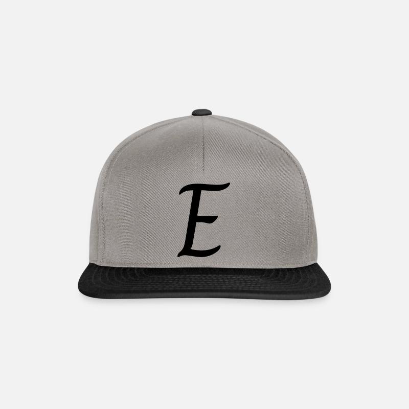 Letter E - Snapback Cap - graphite/black