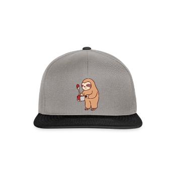 Faultiergemälde Einschlafen Ironisches faules - Snapback Cap - Graphit/Schwarz - Vorne