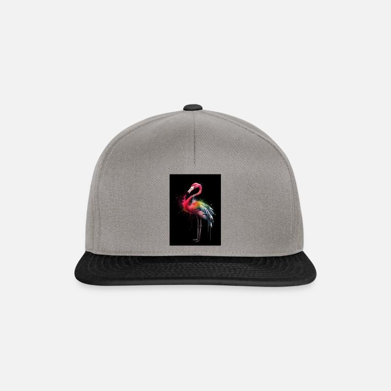 Flamingo Colorful - Snapback Cap - Graphit/Schwarz