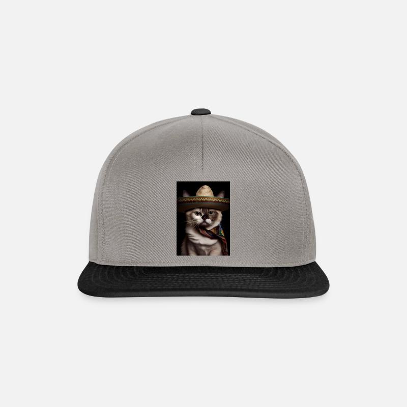 Cat With Sombrero - Snapback Cap - Graphit/Schwarz