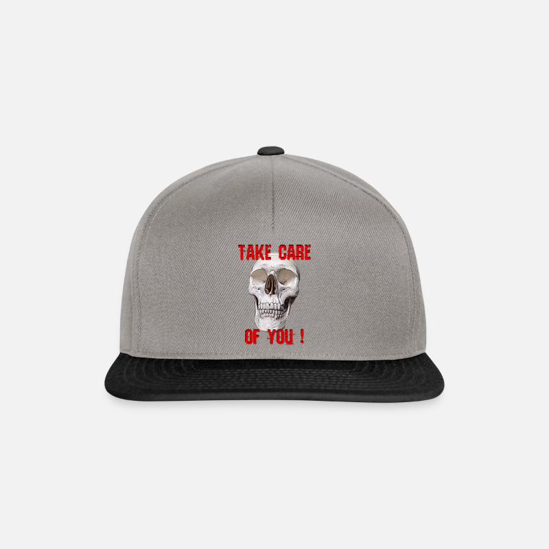 Skull mit Spruch - Snapback Cap - Graphit/Schwarz