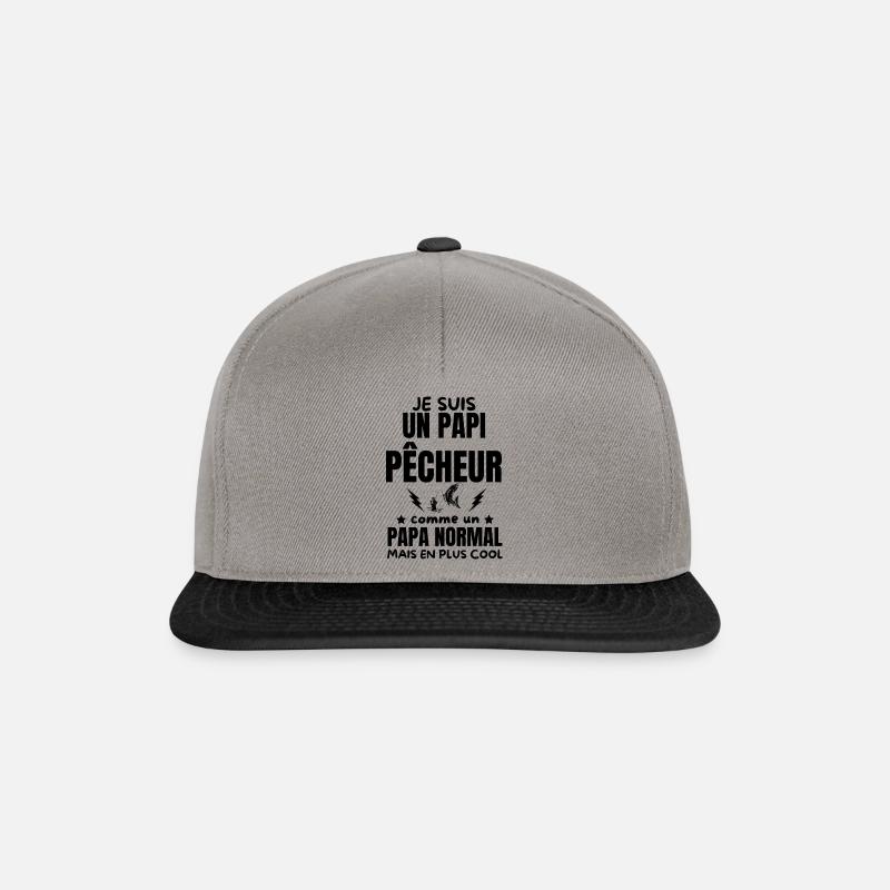 PAPI PECHEUR - Casquette snapback - gris graphite/noir