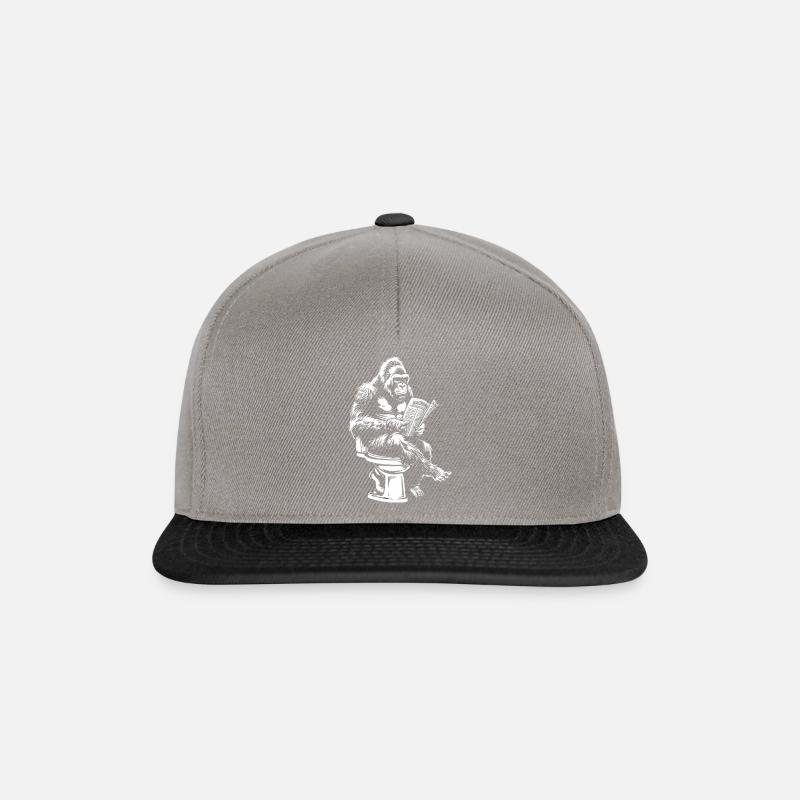 Gorille réfléchi lisant le journal - Casquette snapback - gris graphite/noir
