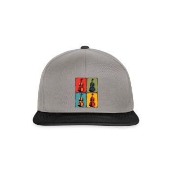 Bratsche Viola Bratschist Retro Kunst Art - Snapback Cap - Graphit/Schwarz - Vorne