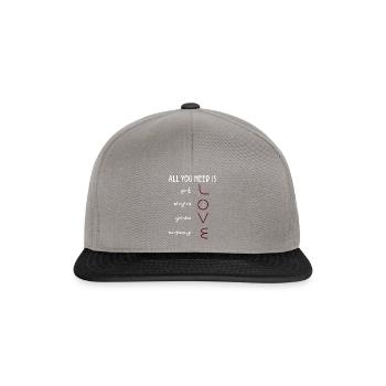 Tout ce dont vous avez besoin est un cadeau d'équations d'amour - Casquette snapback - gris graphite/noir - Devant