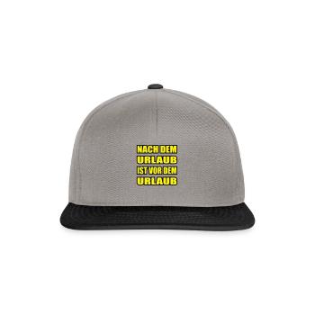 urlaub - Snapback Cap - Graphit/Schwarz - Vorne