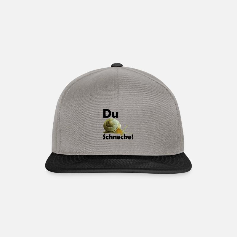 Du Schnecke! - Snapback Cap - Graphit/Schwarz
