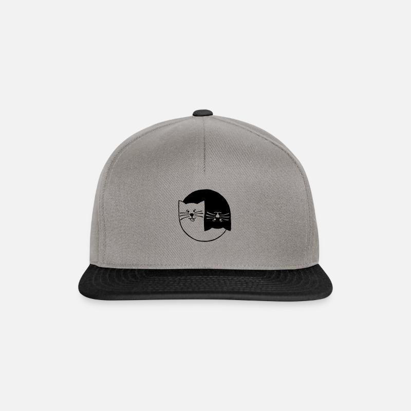Chat blanc / chat noir - Casquette snapback - gris graphite/noir
