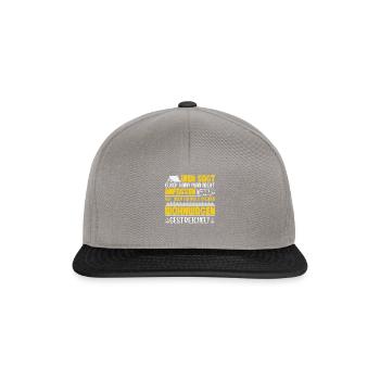 Camper Camping Wohnwagen Spruch Urlaub - Snapback Cap - Graphit/Schwarz - Vorne