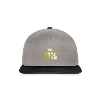 93 Zahl Krone Gold - Snapback Cap - Graphit/Schwarz - Vorne