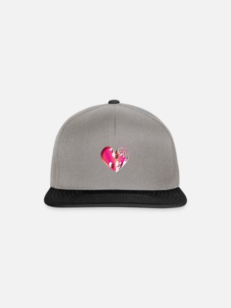 herz pink glitzer narben - Snapback Cap - Graphit/Schwarz