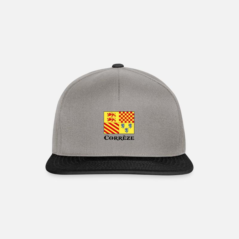 drapeau blason emblème de la Corrèze - Casquette snapback - gris graphite/noir