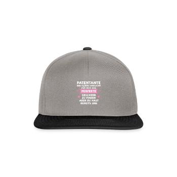 Patentante Familie Taufpatin Geschenk - Snapback Cap - Graphit/Schwarz - Vorne