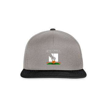 Billiard player, ball, cue and hand as a concept - Snapback Cap - graphite/black - Front