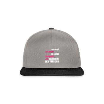 LKW Shirt · sei immer du selbst · Geschenk - Snapback Cap - Graphit/Schwarz - Vorne