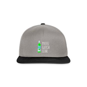 Pfefferminz Likör Pfeffi Vatertag Sauf - Snapback Cap - Graphit/Schwarz - Vorne