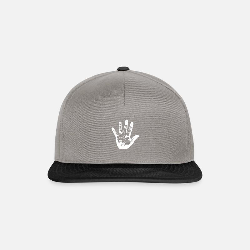 Hand weiss - Snapback Cap - Graphit/Schwarz
