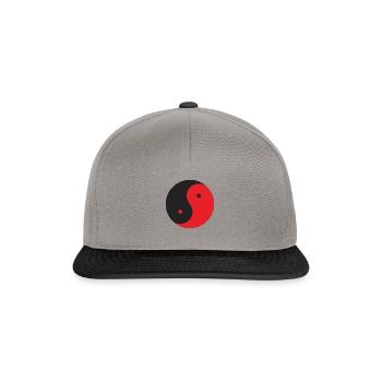 Yinyang schwarz rot - Snapback Cap - Graphit/Schwarz - Vorne