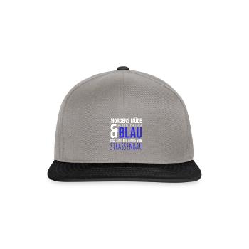 Straßenbau Asphalt Planierraupe Bauarbeiter Humor - Snapback Cap - Graphit/Schwarz - Vorne