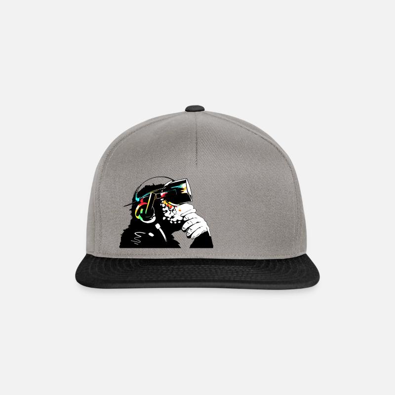 Monksy - Singe avec lunettes de réalité virtuelle - Casquette snapback - gris graphite/noir