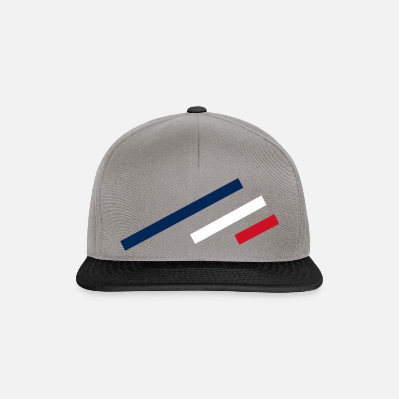 Frankreich Streifen - Snapback Cap - Graphit/Schwarz